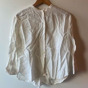 uniqlo linen poplin blouse